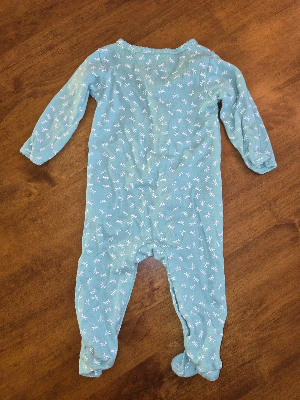 Carter's Teal Mint Footed One-Piece Onesie with White Dragonfly Print 6 Months